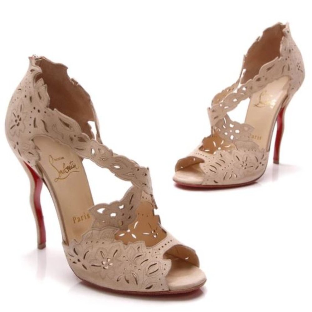# Christian Louboutin Decoupadiva nude suede Stilettos - Picture 15 of 16